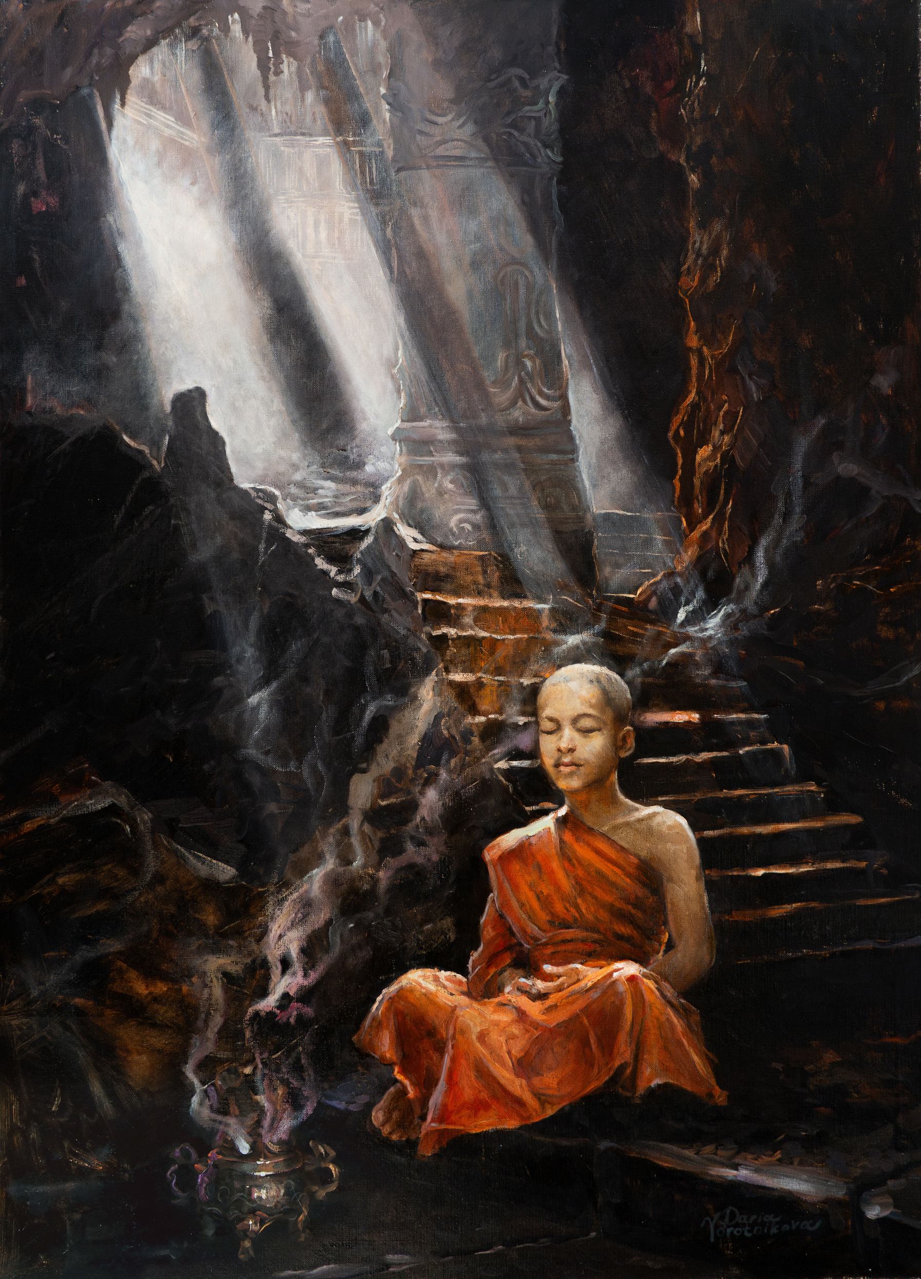 Бодхисаттва — картина Дарьи Куриловой, холст масло 80×110 см, 2020 год