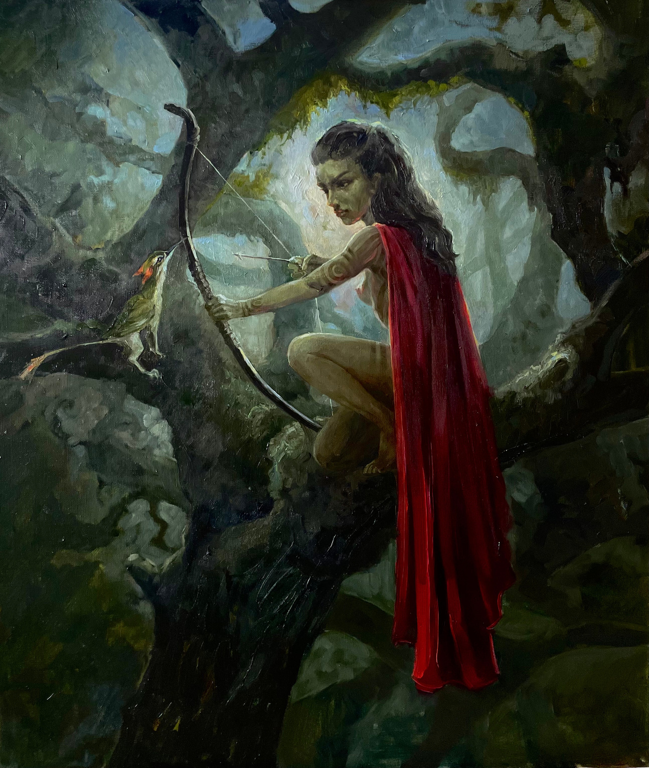 Песнь лесного ветра — картина Дарьи Куриловой, холст масло 50×60 см, 2021 год