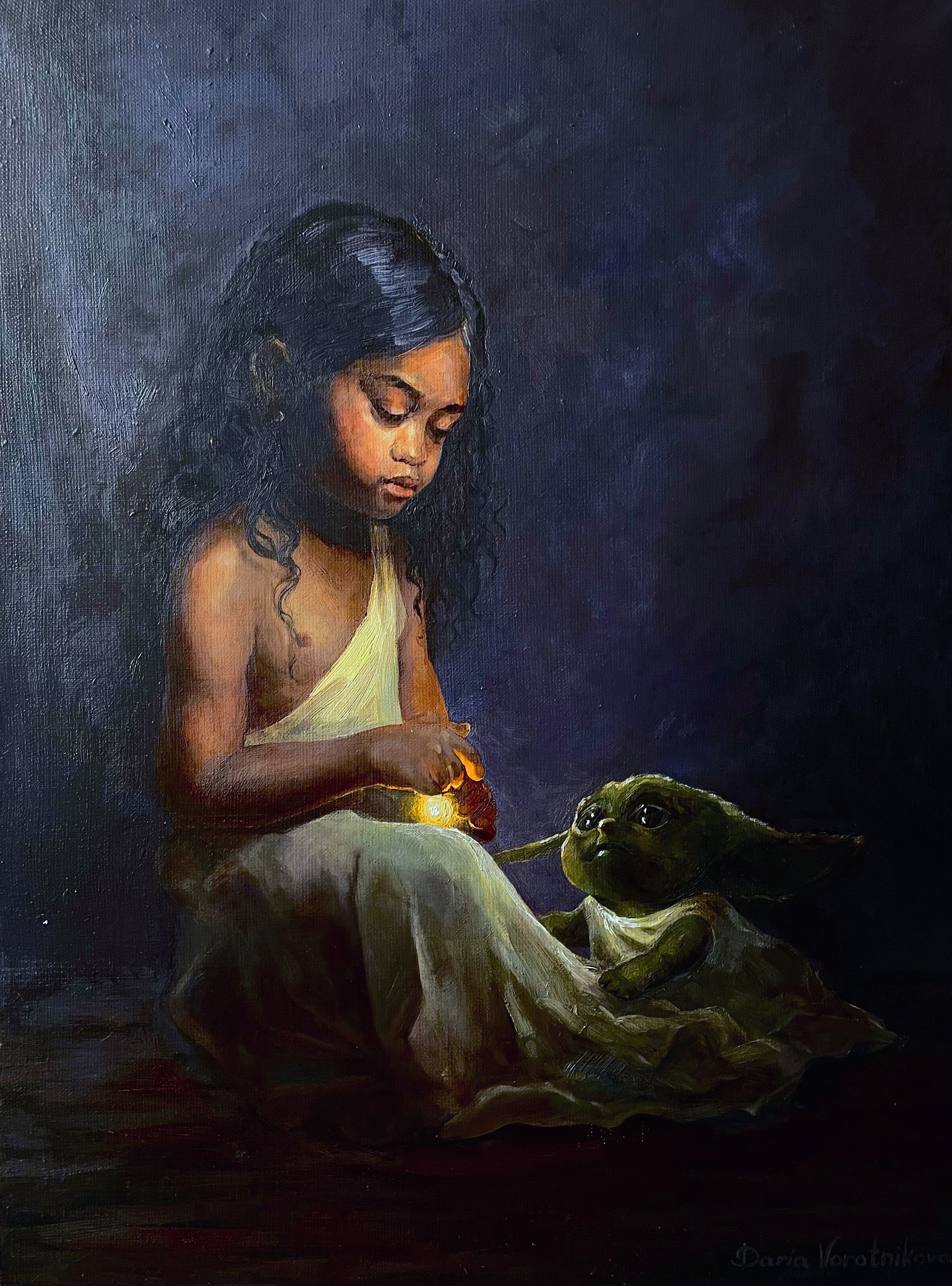 Звездный друг — картина Дарьи Куриловой, холст масло 45×60 см, 2023 год